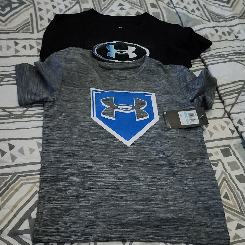 Under Armour Kids' Blue and Gray Logo Tees
